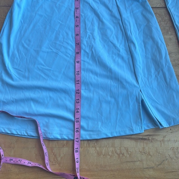 Blue Fit and Flare Long Sleeve V-Neck Dress for Cocktail - Picture 6 of 12